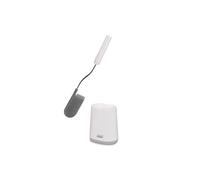 Joseph Joseph Flex Lite-Escobillero fino en Silicona Higiénico, escobilla de baño con mango resistente, piña flexible, con sistema antigoteo, antiobstrucción, limpieza profunda-Blanco/Gris, Pequeño