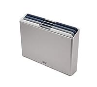 Joseph Joseph Folio Editions Juego de 4 tablas de picar codificadas por colores, estuche estilizado para un almacenamiento organizado, Grande, Azul/Gris