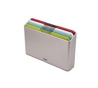 Joseph Joseph Folio Icon, Juego de 4 tablas de picar antideslizantes y codificadas por colores con estuche, Grande, Multicolor