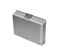 Joseph Joseph Folio Juego de 4 Tablas de Cortar con Código de Color, Estuche para Almacenaje Organizado en la Cocina en Acero Inoxidable
