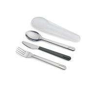 Joseph Joseph GoEat - Juego de cubiertos de viaje, 3 piezas, cuchillo tenedor y cuchara con caja, acero inoxidable