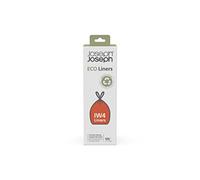 Joseph Joseph IW4 - Bolsas en plástico reciclado, Bolsas de basura de cocina con cordón, Extra Resistentes - Paquete de 20, Capacidad 50 Litros, Gris