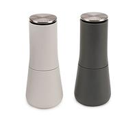 Joseph Joseph Milltop Juego de Molinillos Antiderrame para Sal y Pimienta, Blanco y Gris
