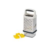 Joseph Joseph Multi-Grip Rallador manual con 4 caras y contenedor para alimentos, Protector de Manos, Cuchillas de Acero Inoxidable, Antideslizante, apto para lavavajillas