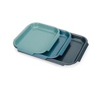 Joseph Joseph Nest Bake Juego de 3 Bandejas para Hornear Antiadherentes, Acero al Carbono, con Asas, Apilables, Garantía de 10 Años