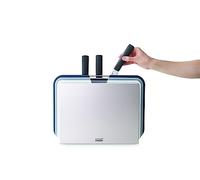 Joseph Joseph Nest Juego de 6 Cuchillos y Tabla de Cortar, Cuchillos de cocina de acero inoxidable y tablas codificadas por colores en soporte de almacenamiento compacto, Gris