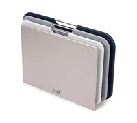 Joseph Joseph Nest Juego de tablas de cortar de 3 piezas con soporte de almacenamiento, gris/azul