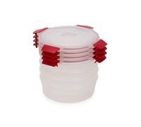Joseph Joseph Nest Lock Juego de 4 Contenedores Redondos para Alimentos, Apilables, Tapas Herméticas a Prueba de Fugas, Libre de BPA, 1L