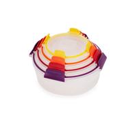 Joseph Joseph Nest Lock - Juego de 8 recipientes redondos de pl stico sin BPA para almacenar alimentos con tapas herm ticas con cerradura y a pru