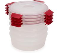 Joseph Joseph Nest Lock Lote de 4 cajas 1L redondas y rojas