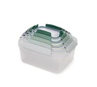 Joseph Joseph Nest Lock, Juego de 5 Recipientes de Plástico para Conservar Alimentos con Tapa, A Prueba de Fugas, Herméticos, Ahorran Espacio, Almacenamiento en la Cocina, Verde Salvia