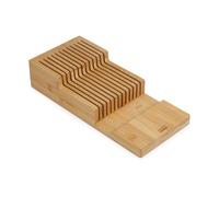 Joseph Joseph DrawerStore Bloque para Cuchillos horizontal de dos niveles, Portacuchillos Organizador Cocina para cajones para 12+ cuchillos, Bambú