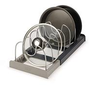 Joseph Joseph - Organizador de utensilios de cocina extensible, para guardar una variedad de ollas, tapas y moldes para horno- Gris
