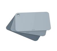 Joseph Joseph Pop, Juego de 3 piezas de tabla de cortar de doble cara con código de colores, flexible, fácil de guardar, apta para lavavajillas, azul cielo