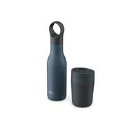 Joseph Joseph Refill Reuse Repeat Repeat - Juego de 2 piezas, taza de viaje (340ml) y botella de agua aislada (500ml), azul