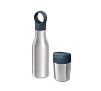 Joseph Joseph Refill Reuse Repeat - Set de 2 tazas y botellas de viaje, acero inoxidable, taza de café reutilizable y botella térmica aislante