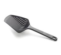 Joseph Joseph Scoop Plus Colador, Cuchara Escurridora/Colador, Recoge, Escurre y Sirve, Resistente al Calor hasta 200°C, Apto para Lavavajillas, Negro, Grande