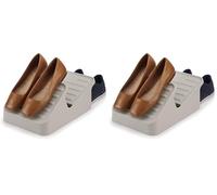 Joseph Joseph Shoe In, Zapatero de 2 Niveles, Organizador Zapatos con Capacidad para 3 Pares, Beige, Pequeño (Paquete de 2)