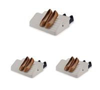 Joseph Joseph Shoe In, Zapatero de 2 Niveles, Organizador Zapatos con Capacidad para 6 Pares, Beige, Grande (Paquete de 3)