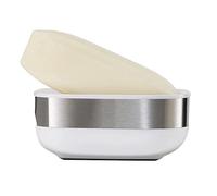 Joseph Joseph – Soporte para jabón Slim – Compacto con base antideslizante – Blanco/Acero