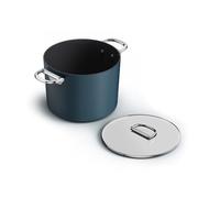 Joseph Joseph Space Olla 25cm con Tapa 8L, Asas Plegables, Ahorro de Espacio, Inducción y Horno, Revestimiento Cerámico