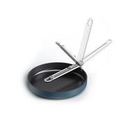 Joseph Joseph Space Sartén 24cm, Mango Plegable, Ahorro de Espacio, Inducción y Horno, Revestimiento Cerámico