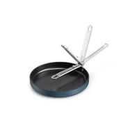 Joseph Joseph Space Sartén Baja 28cm, Mango Plegable, Ahorro de Espacio, Inducción y Horno, Revestimiento Cerámico