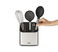 Joseph Joseph Surface, Portautensilios de acero inoxidable para Utensilios y Gadgets, gran capacidad, patas antideslizantes y divisores, a prueba de huellas dactilares, Gris