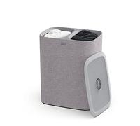 Joseph Joseph Tota Cesto separador de ropa de 90 litros con tapa, 2 bolsas de lavado extraíbles con asas, Gris