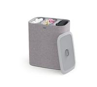 Joseph Joseph Tota Trio, Cesto de la ropa sucia con tapa, 90 litros, sistema de separación colada con 3 bolsos extraíbles con asas, Gris