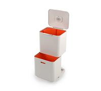 Joseph Joseph Totem Max - Cubo basura y reciclaje cocina para separar y reciclar residuos, con cubo para residuos orgánicos y filtro de olores reemplazable, Piedra, capacidad 60 litros