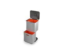 Joseph Joseph Totem Max - Cubo basura y reciclaje cocina para separar y reciclar residuos, con cubo para residuos orgánicos y filtro de olores reemplazable, Acero Inoxidable, capacidad 60 litros
