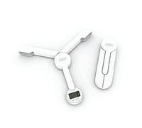 Joseph Joseph Tri Scale - Balanza digital de cocina para alimentos, compacta y plegable, ahorra espacio con pila incluida, Blanca