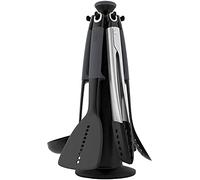 Joseph Joseph Utensilios de cocina con soporte carrusel, Cucharas de cocina, Color Gris, 16 x 16 x 36 cm, Juego de 6