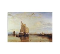 Joseph Mallord William Turner The Dort Packet Boat from Rotterdam Becalmed Wall Art Posters Wall Art Painting Canvas Living Room Prints Bedroom Decor Artworks 16x24inch (40x60cm)