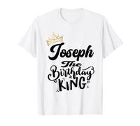 Joseph The Birthday King Happy Birthday Shirt Hombres Niños Adolescentes Camiseta gráfica económica, Hombre, Blanco, S