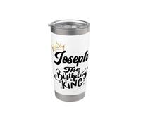 Joseph The Birthday King Happy Birthday Shirt Hombres Niños Adolescentes Vaso térmico de acero inoxidable de doble pared