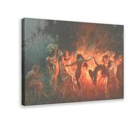 Joseph Tomanek - Póster artístico en lienzo de 1889 con diseño de danza del fuego de 1889, marco moderno para decoración de dormitorio familiar, 60 x 90 cm