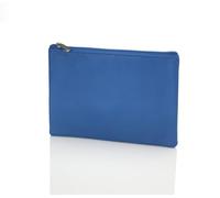 Josephine Osthoff 943 - Cartera grande para documentos (DIN A5, 100% piel auténtica, con cremallera), azul cobalto, Maße: nur ca. 21 cm x ca. 16,5 cm.