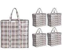 Josephine Osthoff bolsas almacenaje ropa Unisex resistentes agua y duraderas, con cremallera, ideales mudanzas, 75L, hasta 20kg, negro/blanco, pack 5