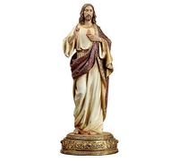 Joseph's Studio by Roman - Figura del Sagrado Corazón de Jesús, Protectores celestiales, colección renacentista, 26 cm de Alto, Resina y Piedra, Regalo religioso, decoración