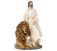 Josephs Studio by Roman Jesus with Lion and Lamb Figure Renaissance Collection 12 H Resin and Stone Religious Gift Dec