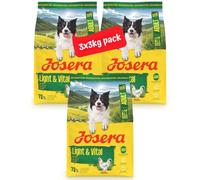 JOSERA Adult Light & Vital Pollo (3 x 3 kg) | Comida seca premium para perros adultos | con guisante | bajo en fósforo - con poca grasa y proteínas especialmente para personas mayores | sin gluten | 3