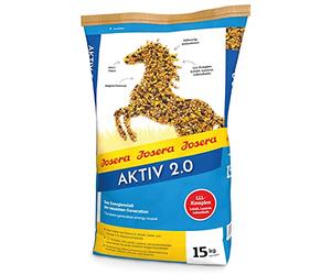 Josera Aktiv 2.0, 1 x 15 kg, Comida Premium para Caballos con Vitamina E, biotina, Selenio y Omega 3, Protege el estómago, Cereales energéticos, Totalmente mineralizado, 1 Unidad