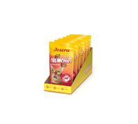 JOSERA Crunchies Beef (6 x 60 g) | Almohada crujiente Premium para Gatos, con Vacuno, fórmula sin Cereales y sin azúcar, crujiente por Fuera, cremoso por Dentro, con vitaminas y taurina, 6 Unidades