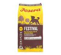 JOSERA Festival (1 x 12,5 kg) | Adult | Premium Trockenfutter für ausgewachsene wählerische Hunde | Lachs & Geflügel | leckerer Soßenmantel - auch Zum Einweichen | weizenfrei | Hundefutter | 1er Pack