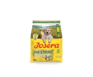 Josera Junior Duck & Potato - Alimento completo para perros | Todos los tamaños de cachorros | Proteína de carne única | Sin cereales | Immune Plus | Aceite de salmón | Soporte articular | 0,9 kg
