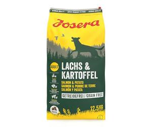JOSERA Lachs & Kartoffel (1 x 12,5 kg) | Adult | Premium Trockenfutter für ausgewachsene Hunde | Kartoffel & Lachs als einzige tierische Proteinquelle | getreidefrei | Hundefutter trocken | 1er Pack
