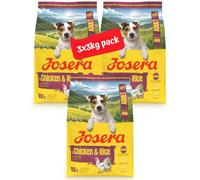 JOSERA Mini Adult Pollo y arroz (3 x 3 kg) | Comida Seca Premium para Perros Adultos de Razas pequeñas | con biotina para Piel y Pelo | croquetas pequeñas | extratolerables | sin Gluten | 3 Unidades