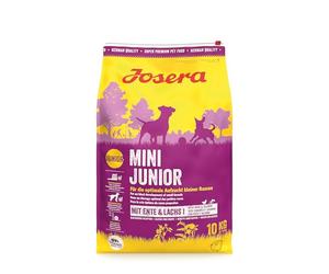 JOSERA MiniJunior (1 x 10 kg) | Mini Junior | Premium Trockenfutter für wachsende Hunde AB Der 6. Woche | Ente & Lachs | Welpenfutter zur optimalen Entwicklung | weizenfrei | Hundefutter | 1er Pack